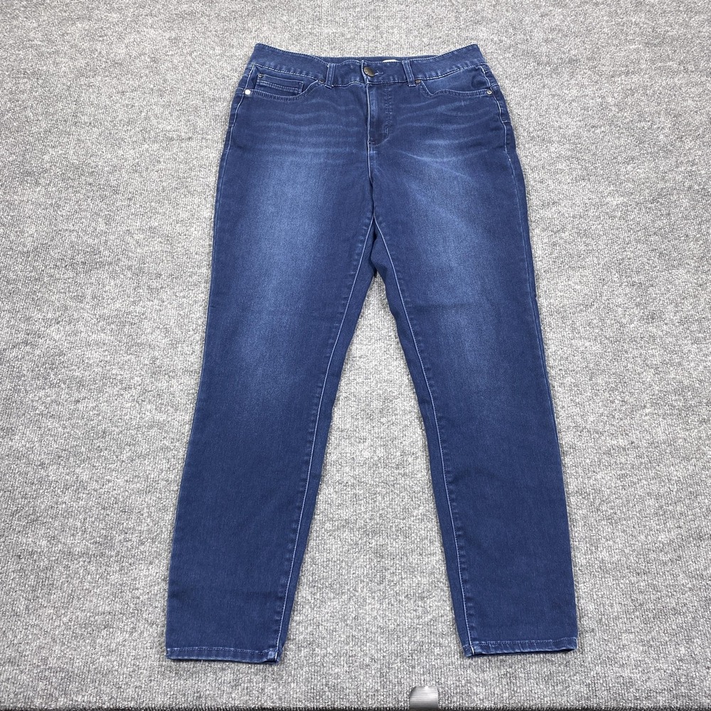 Seven7 Jeans Womens 12 Blue Dark Wash High Rise Skinny Booty Shaper Stretch